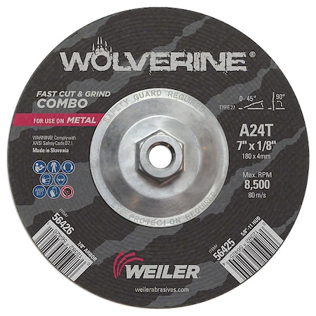 7 X 1/8 Wolv TY27 Cut Whl A24T 5/8-11 Unc MPN:56425