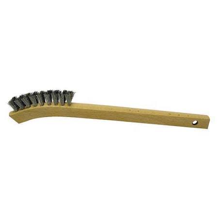 Small Hand Wire Scratch Brush Crimped Aluminum Wood Block 2x9 Rows MPN:44251