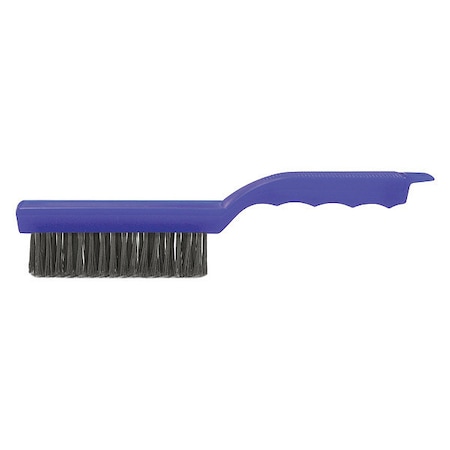 Hand Wire Scratch Brush .012 Steel Wire Fill 4x16 Rows Plastic Handle MPN:73217
