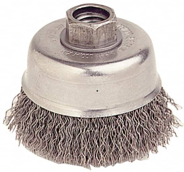 Cup Brush: 3-1/2 in Dia, 0.014 in Wire Dia, Stainless Steel, Crimped MPN:93649 Cup Brush: 3-1/2 in Dia, 0.014 in Wire Dia, Stainless Steel, Crimped MPN:93649