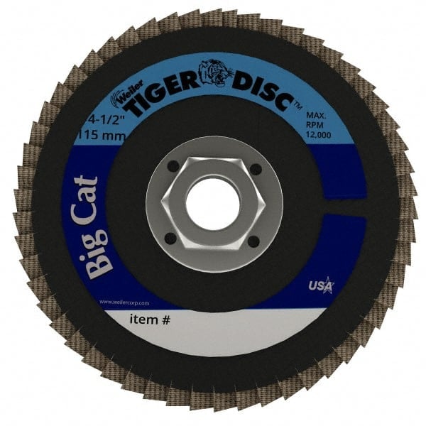 Flap Disc: 5/8-11 Hole, 80 Grit, Aluminum Oxide & Zirconia Alumina, Type 27 MPN:96247