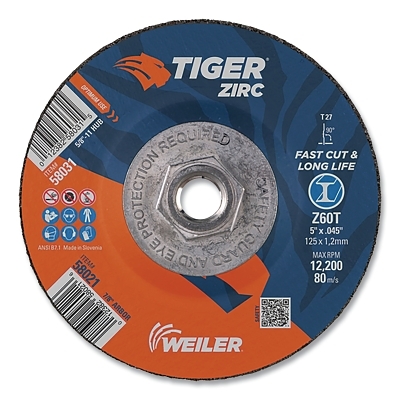 5X.045 Tgr Zirc Type 27CUTTING Whl Z60T 5/8-11 MPN:58031
