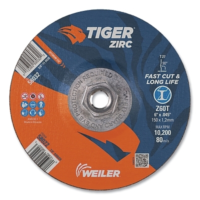 6X.045 Tgr Zirc Type 27CUTTING Whl Z60T 5/8-11 MPN:58032