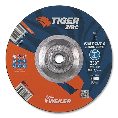 7X.060 Tgr Zirc Type 27CUTTING Whl Z60T 5/8-11 MPN:58033