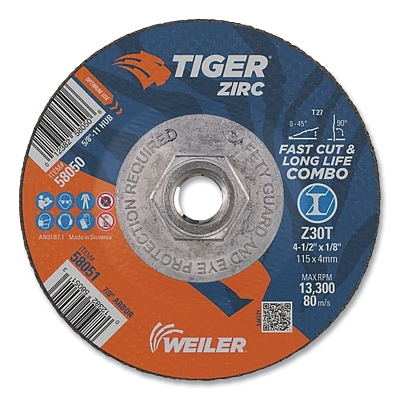 4-1/2 X 1/8 Tiger Zirc TY27 Comb Whl 5/8-11 Ah MPN:58050