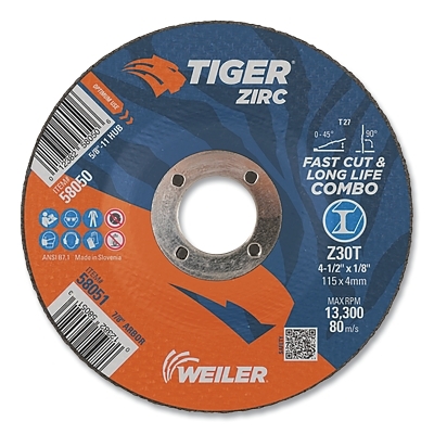 4-1/2 X 1/8 Tiger Zirc TY27 Comb Whl 7/8 Ah MPN:58051