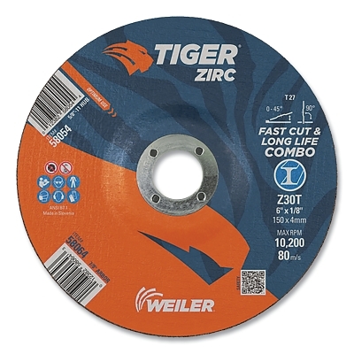 6 X 1/8 Tiger Zirc T27 Combo Wheel Z30T 7/8 Ah MPN:58064