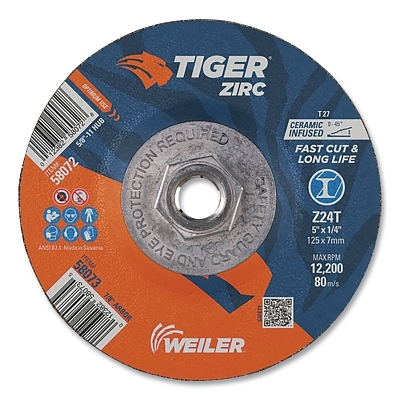 5 X 1/4 Tiger Zirc TY27GRIND Whl 5/8-11 Ah MPN:58072