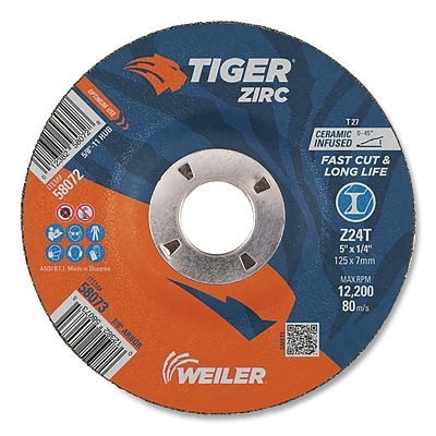 5 X 1/4 Tiger Zirc TY27GRIND Whl 7/8 Ah MPN:58073