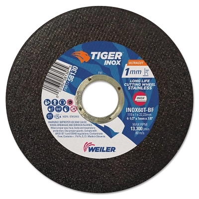 4-1/2X1MM Tiger Inox Ultra Ty 1 INOX60T 7/8A.H MPN:58130