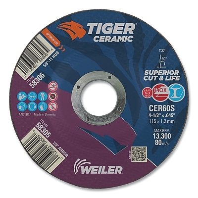 4.5 X .045 Tiger CERAMICT27 Cw CER60S 7/8 Ah MPN:58305