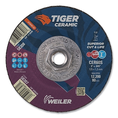 5 X .045 Tiger Ceramic T27 Cutting CER60S 5/8-11 MPN:58308