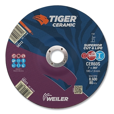 7 X .060 Tiger Ceramic T27 Cutting CER60S 7/8 Ah MPN:58311
