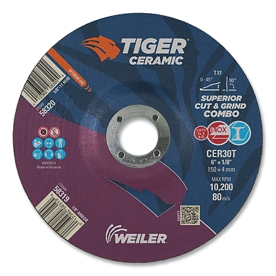 6 X 1/8 Tiger Ceramic T27 Combo CER30T 7/8 Ah MPN:58319