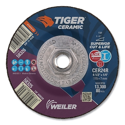 4.5 X 1/4 Tiger CERAMICT27 Gw CER24R 5/8-11 MPN:58326
