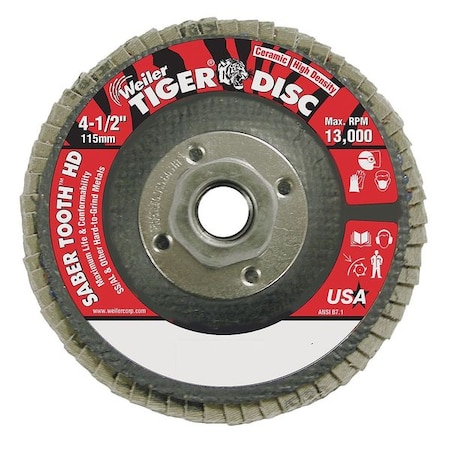 4-1/2 Tiger Ceramic High Density (TY27) Abrasive 60C 5/8