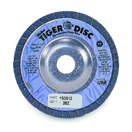 Arbor Flap Disc, 4-1/2, 36, Extra Coarse MPN:95980