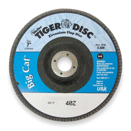 Arbor Mount Flap Disc, 7in, 40, Coarse MPN:96178