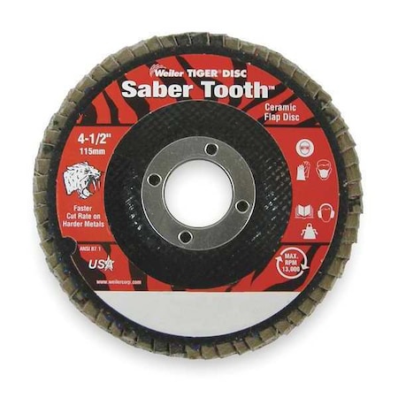 Arbor Mount Flap Disc, 4-1/2in, 40, Coarse MPN:98108