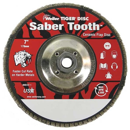 Arbor Mount Flap Disc, 7in, 36, ExtraCoarse MPN:98128