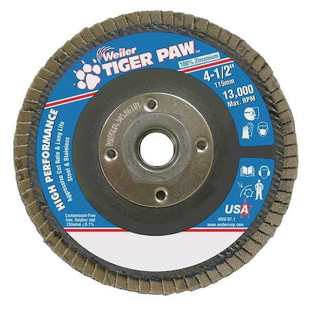 Flap Disc, Type 29, 4-1/2in. dia., 40 Grit MPN:98800