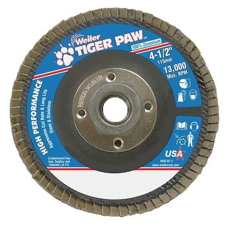 Flap Disc, Type 29, 4-1/2in. dia., 60 Grit MPN:98801