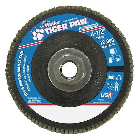 Flap Disc, Type 27, 4-1/2in. dia., 36 Grit MPN:98805
