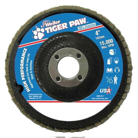 Abrasive Flap Disc, Medium, 4in., Phenolic MPN:98823