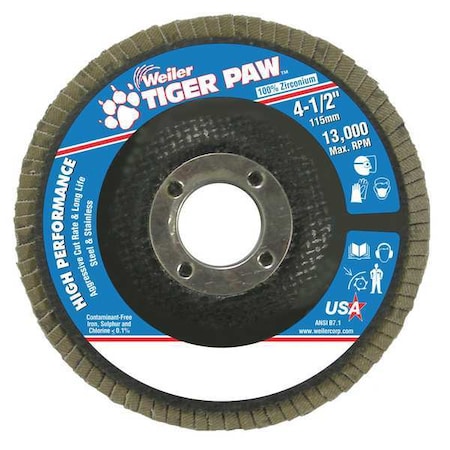Abrasive Flap Disc, Coarse, 4-1/2 in. MPN:98827