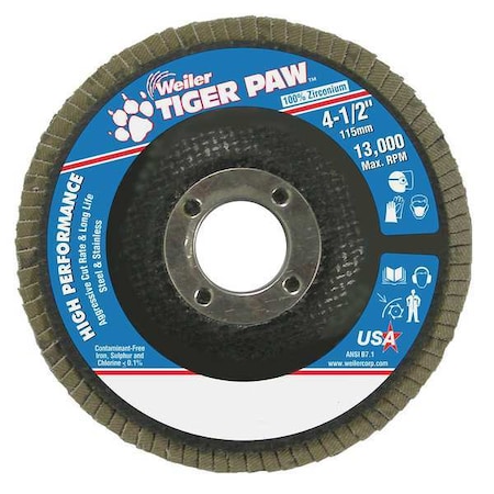 Abrasive Flap Disc, Coarse, 4-1/2 in. MPN:98832