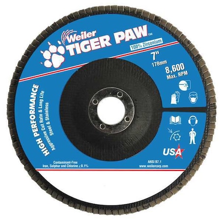 Abrasive Flap Disc, Coarse, 7in., Phenolic MPN:98841