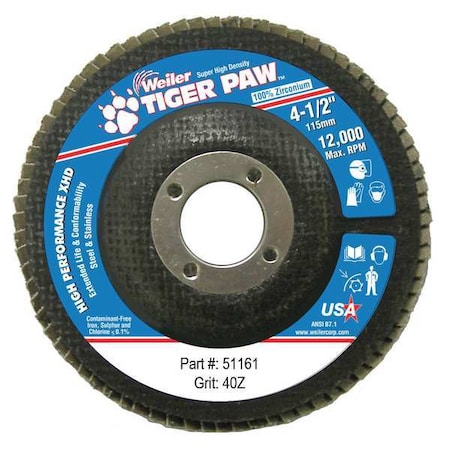 Abrasive Flap Disc, Coarse, 4-1/2 in. MPN:98855
