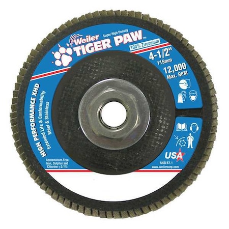 Abrasive Flap Disc, Medium, 4-1/2 in. MPN:98858