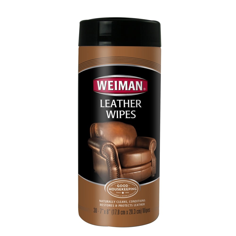 Weiman Leather Wipes, 7in x 8in, Canister Of 30 (Min Order Qty 11) MPN:91