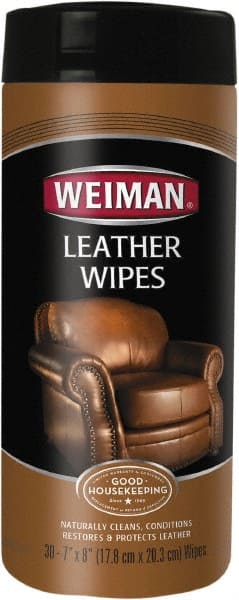 Leather Cleaner: Wipes, Canister, Unscented MPN:WMN91CT