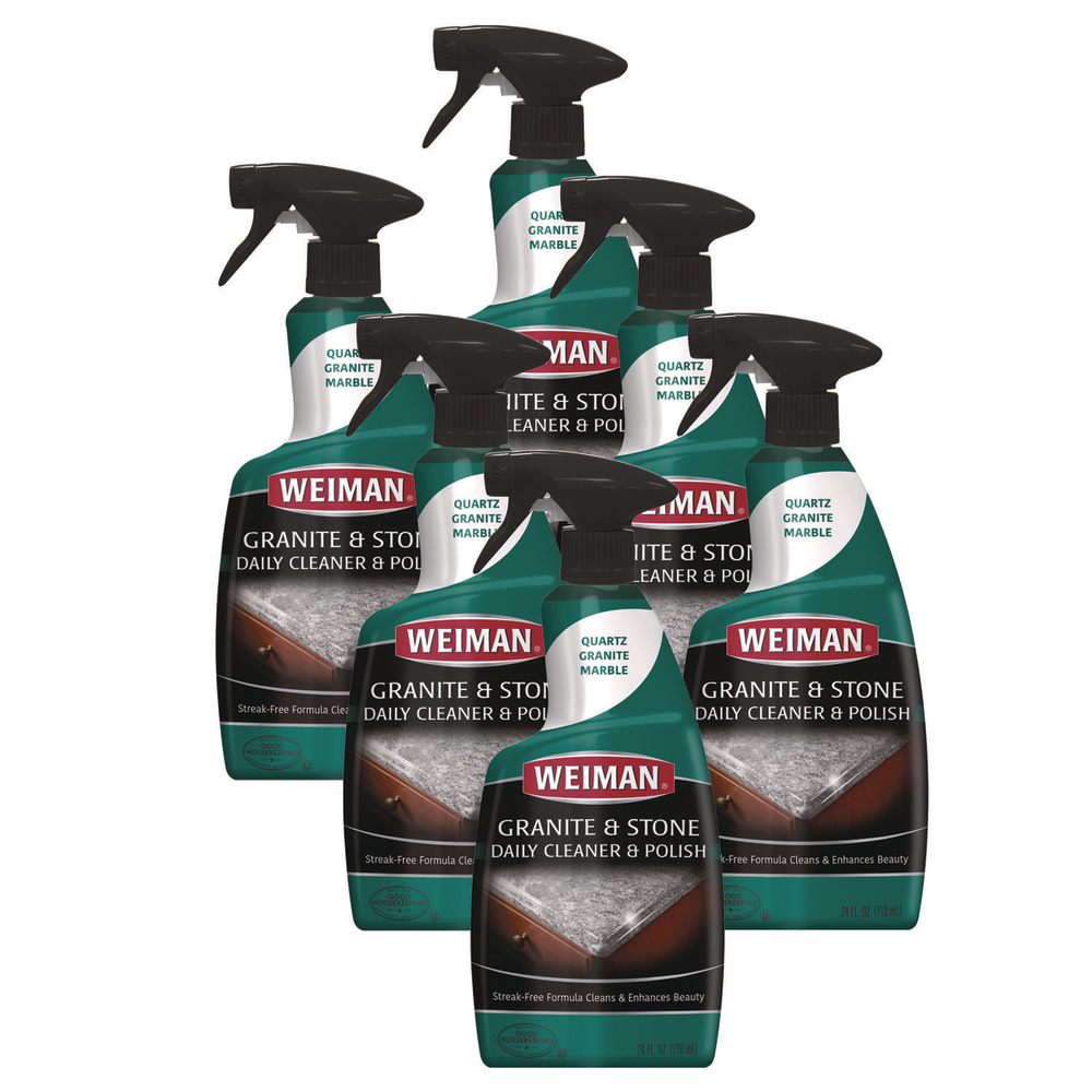 WEIMAN Granite Cleaner and Polish, Citrus Scent, 24 oz Spray Bottle, 6/Carton MPN:109