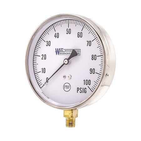 Pressure Gauge, 1/4 in NPT, Bottom Location MPN:EA14C-PBF