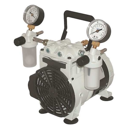 Piston Vacuum Pump, 1/4 HP, 27.6in. Hg MPN:2546B-01