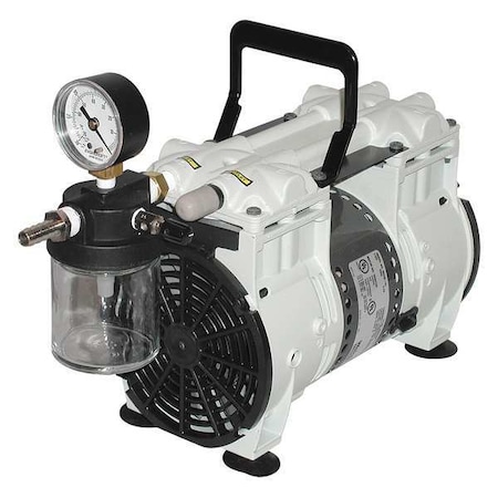 Piston Vacuum Pump, 0.333 hp, 1 Phase MPN:2561B-50