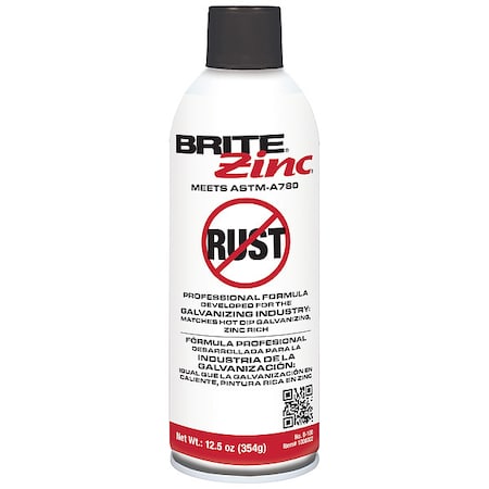 Exterior Galvanizing Compound, Spray Primer, Aluminum/Metallic, 12.5 oz MPN:B-100