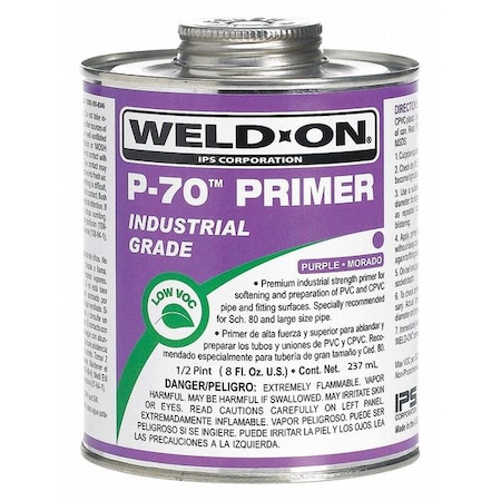 P-70 Purple Primer PVC/CPVC 1/2 Pint MPN:13996