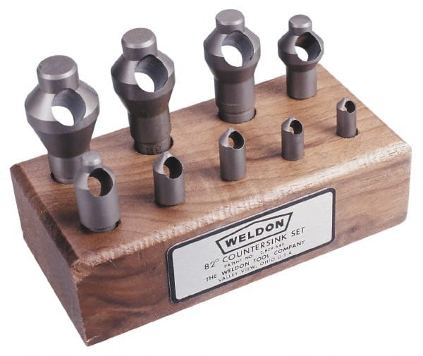Countersink Set: 9 Pc, 17/64 to 15/16