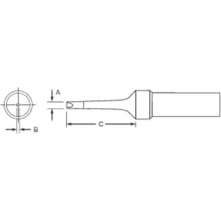 Soldering Tip, Narrow Screwdriver, 1.6 mm, For Use With 1UNE4 MPN:ETR