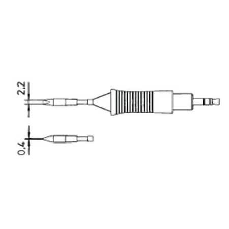 Soldering Tip, RT8MS Needle, 2.2 mm, For Use With Mfr. No. WMRPMS MPN:T0054462299N