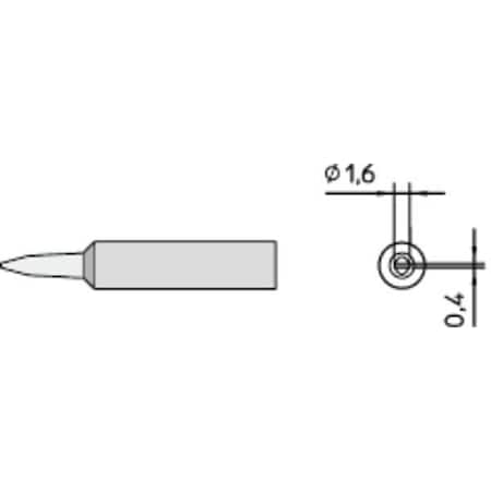 Soldering Tip, Chisel, 1.6 mm, For Use With Mfr. No. WXP65 MPN:T0054485199