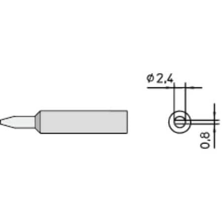 Soldering Tip, Chisel, 2.4 mm, For Use With Mfr. No. WXP65 MPN:T0054485799