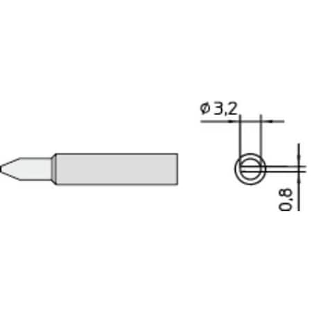 Soldering Tip, Chisel, 3.2 mm, For Use With Mfr. No. WXP65 MPN:T0054485899
