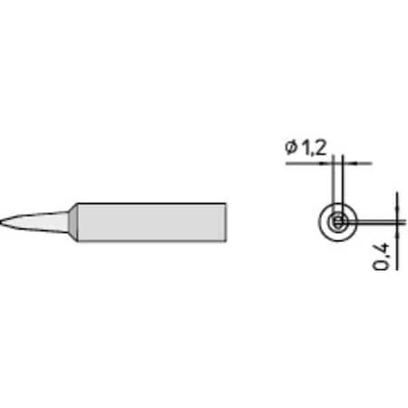 Soldering Tip, Chisel, 1.2 mm, For Use With Mfr. No. WXP65 MPN:T0054486099
