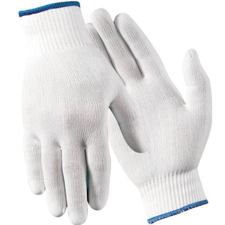 Reusable Nylon Liner, Full Finger M, Nylon, White, Size M MPN:M555M