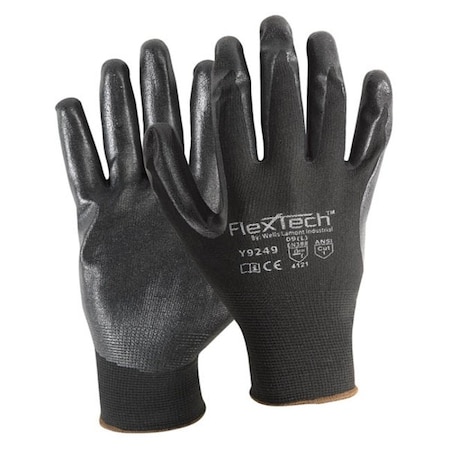 Coated Gloves, Foam Nitrile, Smooth, 4-Mar, Not Rated Abrasion Level, Black, XL MPN:Y9249XL
